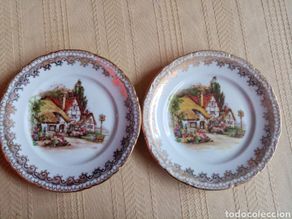 Antigüedades: Pareja de platos Santa Clara